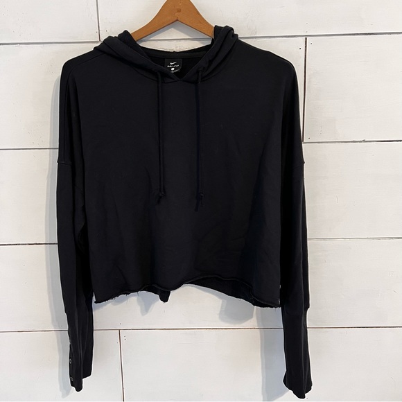 Nike Tops - Nike Cropped Black Hoodie. Size Large.